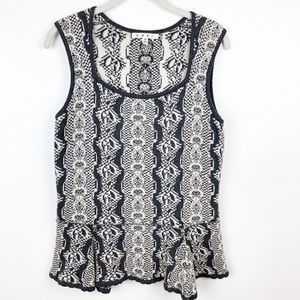 CAbi grey and white knit vest